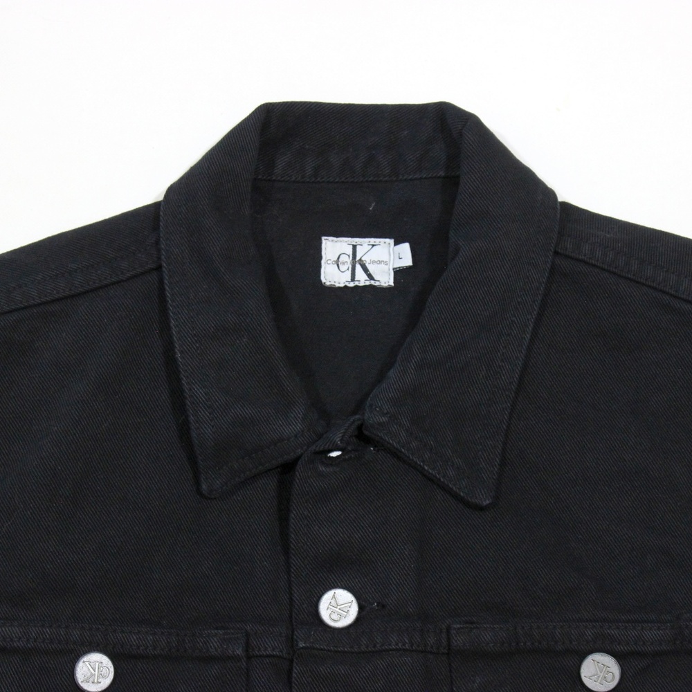 VTG Calvin Klein 90's Sleeveless Denim Jacket Vest - Picture 3 of 5